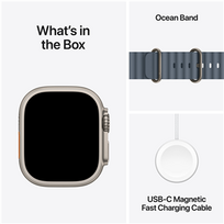 ultra apple watch - Apple Watch Ultra 3 GPS + Cellular 49mm Natural Titanium Case with Anchor Blue Ocean Band - MEWH4ET/A - 3 nuotrauka