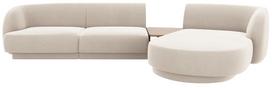 Modulinė sofa Micadoni Miley Blu22, šviesiai smėlinė, dešininė, 300 x 145 cm x 70 cm