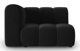 Modulinė sofa Micadoni Home Lupine Velvet, juoda, kairinė, 114 x 87 cm x 70 cm