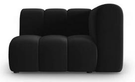 Modulinė sofa Micadoni Home Lupine Velvet, juoda, dešininė, 114 x 87 cm x 70 cm