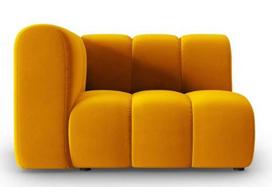 Modulinė sofa Micadoni Home Lupine Velvet, geltona, kairinė, 114 x 87 cm x 70 cm