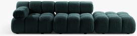 Modulinė sofa Micadoni Bellis, tamsi turkio, kairinė, 282 x 94 cm x 70 cm