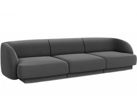 Sofa Micadoni Home Miley Velvet, tamsiai pilka, 259 x 85 cm x 74 cm