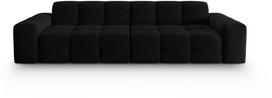 Sofa Micadoni Home Kendal Velvet 4 Seats, juoda, 255 x 103 cm x 79 cm