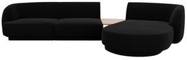 Modulinė sofa Micadoni Miley Blu19, juoda, dešininė, 300 x 145 cm x 70 cm