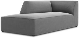 Sofa Micadoni Home Ruby Velvet Chaise Longue, pilka, kairinė, 181 x 93 cm x 69 cm