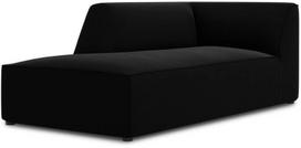 Sofa Micadoni Home Ruby Velvet Chaise Longue, juoda, kairinė, 181 x 93 cm x 69 cm