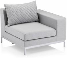 Modulinė sofa Kettler Ego Modular End Part, pilka, dešininė, 69 x 96 cm x 70 cm
