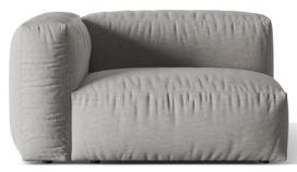 Modulinė sofa Micadoni Martina Structured fabric, pilka, kairinė, 121 x 106 cm x 75 cm