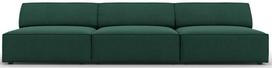 Sofa Micadoni Home Jodie Structured Open 3 Seats, tamsiai žalia, 240 x 102 cm x 70 cm