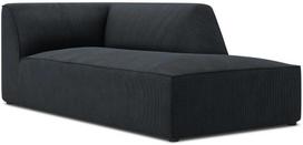 Sofa Micadoni Home Ruby Corduroy Chaise Longue, juoda, dešininė, 181 x 93 cm x 69 cm