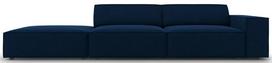 Sofa Micadoni Home Jodie 3 Seats, tamsiai mėlyna, kairinė, 262 x 102 cm x 70 cm