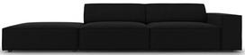 Sofa Micadoni Home Jodie 3 Seats, juoda, kairinė, 262 x 102 cm x 70 cm