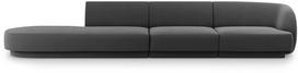 Sofa Micadoni Home Miley Velvet, pilka, kairinė, 302 x 85 cm x 74 cm