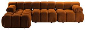 Modulinė sofa Micadoni Bellis, oranžinė, kairinė, 282 x 155 cm x 70 cm