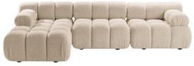 Modulinė sofa Micadoni Bellis, šviesiai smėlinė, kairinė, 282 x 155 cm x 70 cm