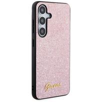 telefono deklas s24 - Guess "Glitter Script Case for Samsung Galaxy S24" Rožinis (Pink) - 5 nuotrauka