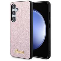 telefono deklas s24 - Guess "Glitter Script Case for Samsung Galaxy S24" Rožinis (Pink) - 7 nuotrauka