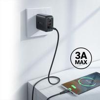 usb a usb c pakrovejas - Acefast C3-04 Black - 7 nuotrauka