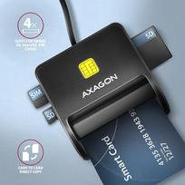 korteliu skaitytuvas microsd - ID-smart card reader Axagon USB-A 4-slots - 3 nuotrauka