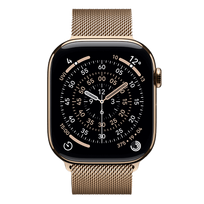 titanat - Apple Watch Series 11 GPS + Cellular 42mm Auksinis titanas (Gold Titanium) su auksiniu Milano dirželiu (Gold Milanese Loop) - 3 nuotrauka