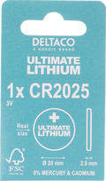 baterija r20 - DELTACO Ultimate Ličio baterija CR2025, 3V, 1 vnt. - 3 nuotrauka