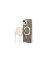iphone 15 plus case guess - Guess "4G Print Case + Charger for Apple iPhone 14 Plus" Rudas (Brown) - 1 nuotrauka