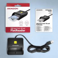 smart card skaitytuvas - Axagon CRE-SM3N Kompaktiškas USB kontaktinis išmaniųjų/ID kortelių skaitytuvas Juodas (Black) - 5 nuotrauka