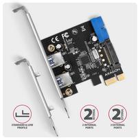 rs232 pci - Axagon PCEU-232RS PCIe kortelė 2+2x USB 5Gbps prievadas, SATA maitinimas, Juoda (Black) - 2 nuotrauka