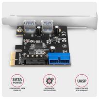 rs232 pci - Axagon PCEU-232RS PCIe kortelė 2+2x USB 5Gbps prievadas, SATA maitinimas, Juoda (Black) - 4 nuotrauka