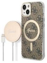 iphone 15 plus case guess - Guess "4G Print Case + Charger for Apple iPhone 14 Plus" Rudas (Brown) - 3 nuotrauka