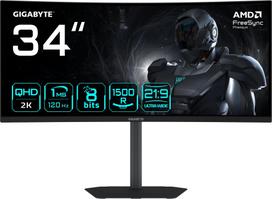 monitorius gigabyte 34 - Gigabyte GS34WQC A 34", WQHD, lenktas, Juodas (Black) - 4 nuotrauka