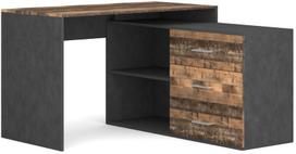rasomasis stalas 120x60 - Kampinis rašomasis stalas Kurt JULES 120x60 Rudas/Juodas (Brown/Black) - 1 nuotrauka