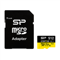 v30 512 - Silicon Power Inspire 512GB microSDXC UHS-I U3 A2 V30 + SD Adapter - 1 nuotrauka