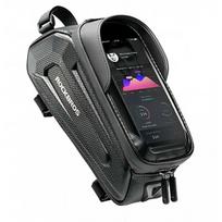 dviracio sarvas - Rockbros B68-1 dviračio rėmo krepšys su telefono kišene, 1,7 l, juodas (Black) - 3 nuotrauka