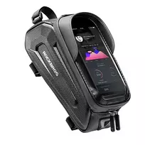 dviracio sarvas - Rockbros B68-1 dviračio rėmo krepšys su telefono kišene, 1,7 l, juodas (Black) - 5 nuotrauka