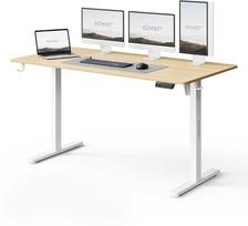 reguliuojamos aukscio - SENSE7 NOJO LIGHT Rašomasis stalas, šviesiai rudos ir baltos spalvos, 140 cm x 70 cm - 2 nuotrauka