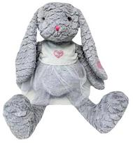 pliusiniai zaislai triusiukas - TULILO Pliušinis žaislas triušis Rozia, pilkas (Grey), 32 cm - 4 nuotrauka