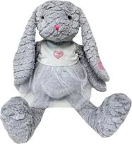 pliusiniai zaislai triusiukas - TULILO Pliušinis žaislas triušis Rozia, pilkas (Grey), 32 cm - 5 nuotrauka