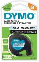 juostele dymo letratag - Dymo label printer tape LetraTag Plastic 12mmx4m, black/transparent | S0721530 - 1 nuotrauka