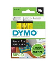 etikeciu printer - Dymo label printer tape D1 6mmx7m, black/yellow | 43618 - 1 nuotrauka
