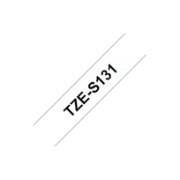 lipni juosta senukai - Brother | TZe-S131 Strong Adhesive Laminated Tape | Black on Clear | TZe | 8 m | 1.2 cm | TZES131 - 1 nuotrauka