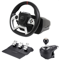 pro ps4 - Maxx Tech Pro FF Lenktyninių Ratų Rinkinys (Ratas, 3 Pedalų Komplektas ir Pavarų Perjungiklis) – PS4/PC/XBOX - 2 nuotrauka