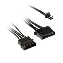 Kolink 3-Pin Fan Power to 2x 4-Pin Molex Adapteris 245mm Juodas (Black)