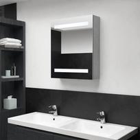 Vonios spintelė HOMCOM su veidrodžiu ir LED apšvietimu, betono pilka (Concrete Grey)