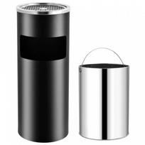 vidaXL Trash Bin-Ashtray, 30 l, Juodas (Black)