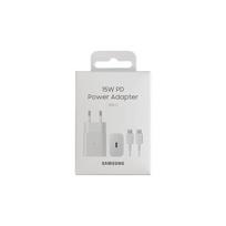 samsung pakrovejas - Samsung USB-C Travel Charger 15W White, USB Type C, 100 cm, balta, 15 W - 1 nuotrauka