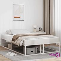lovos remas, 120x200 cm - vidaXL Lovos rėmas be čiužinio, balta (White), 120x200 cm, metalas - 2 nuotrauka