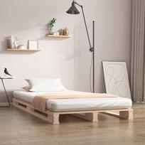 vidaXL Lova iš palečių, natūrali (Natural), 90x190 cm, pušies medienos masyvas