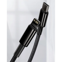 baseus usb type c laidas 2m - Baseus Tungsten Gold Type-C to Lightning 20W, 2m Black - 25 nuotrauka